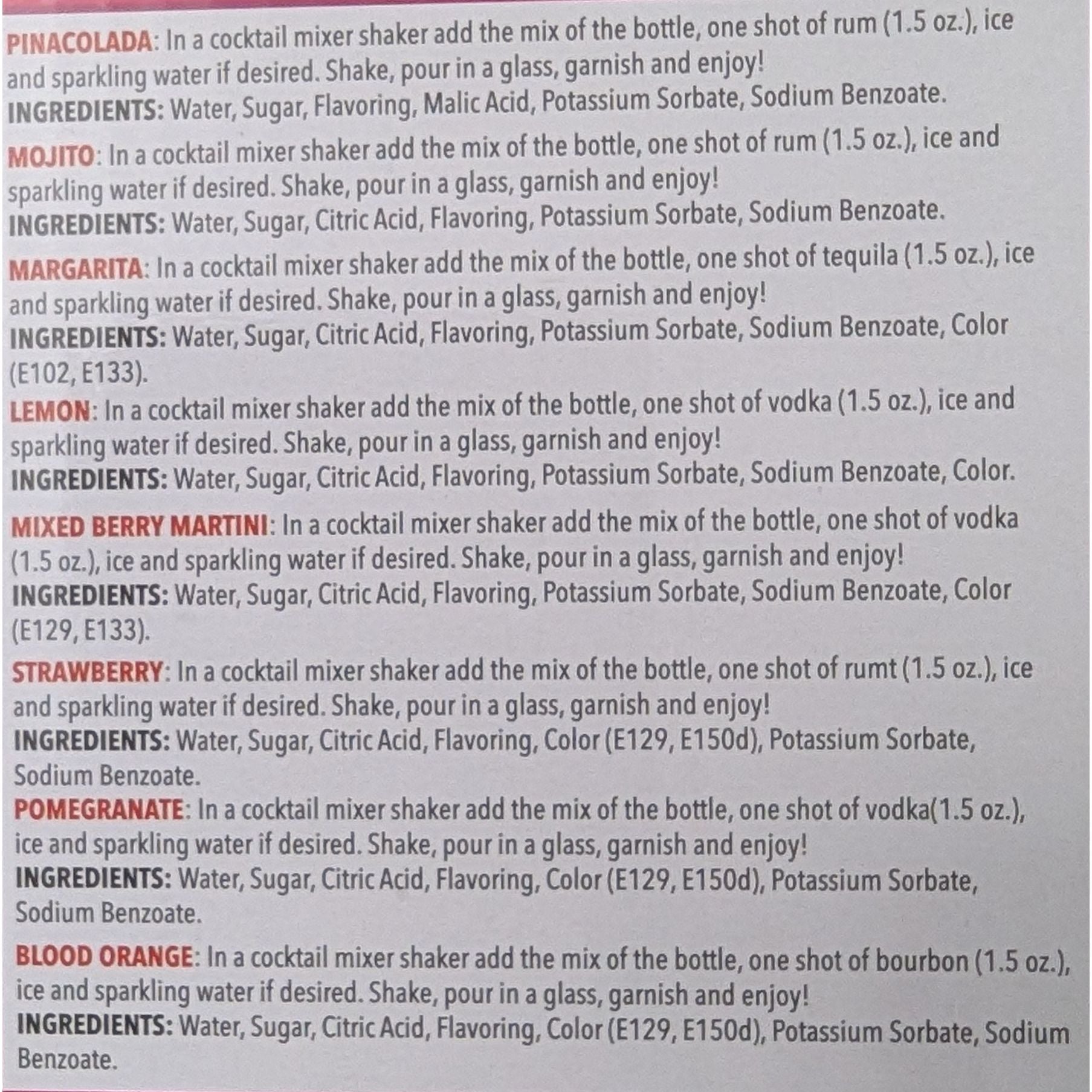 Too Good Gourmet Girl's Night Out: Set of 8 Cocktail Mixes