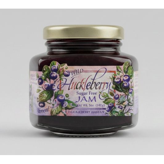 Huckleberry Haven Wild Huckleberry Jam Sugar Free 5 oz. From Montana