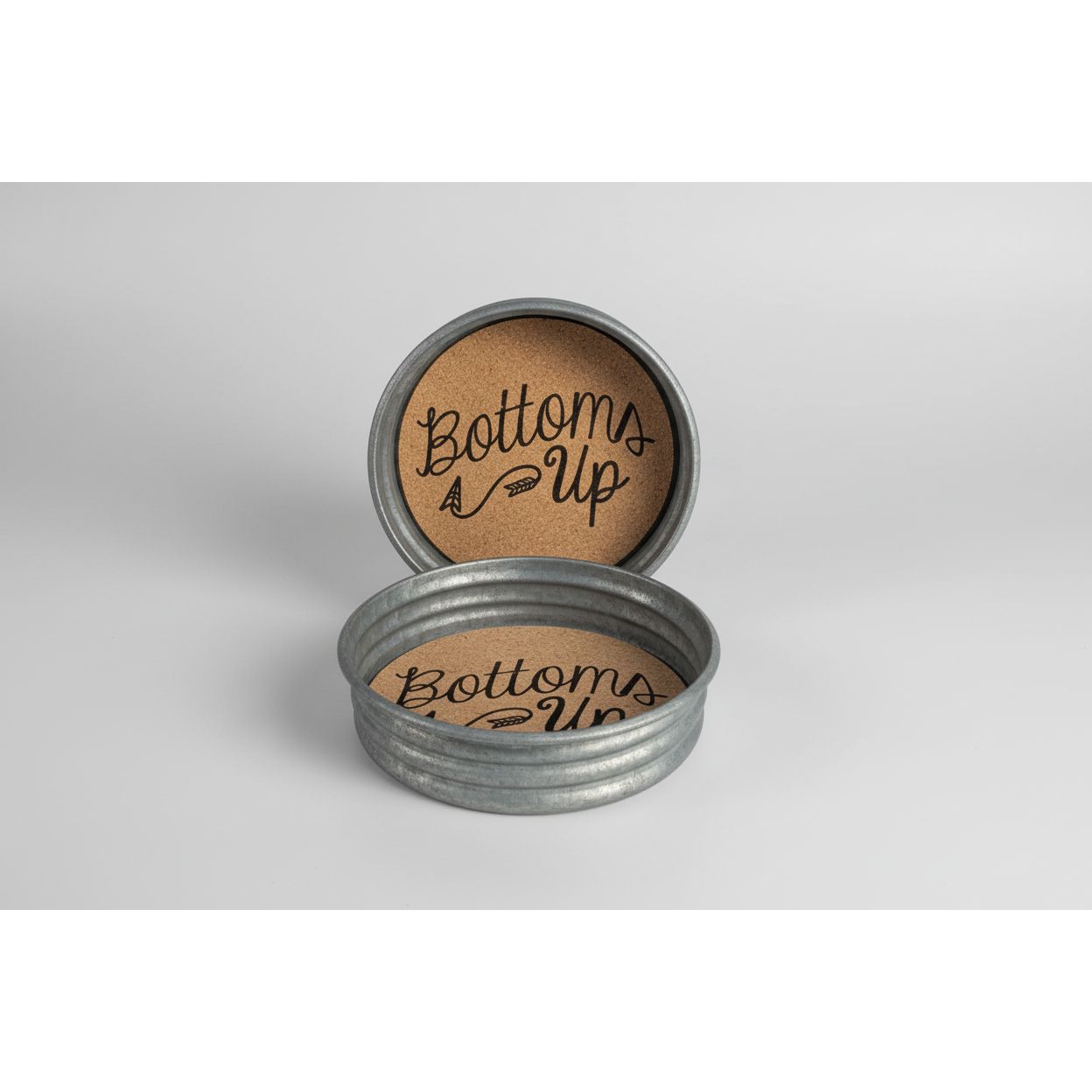 CTW Home Collection Set of Four Mason Jar Lid Coasters - Bottoms Up