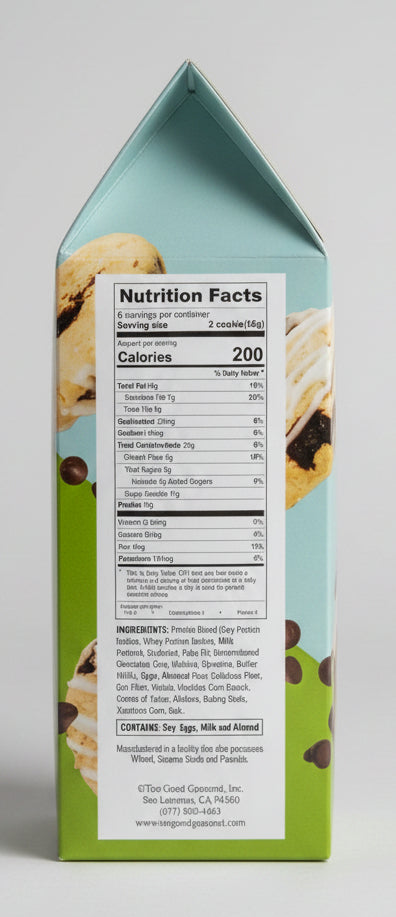 Too Good Gourmet High Protein-High Fiber-Sugar Free Cookies  Chocolate Chip