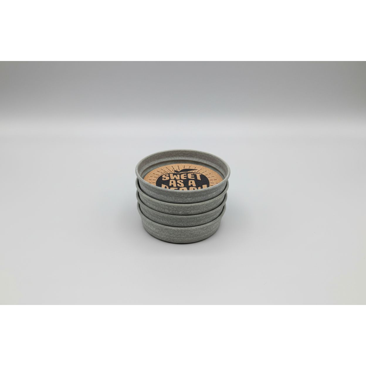 CTW   Four Mason Jar Lid Coasters - Sweet As A Peach