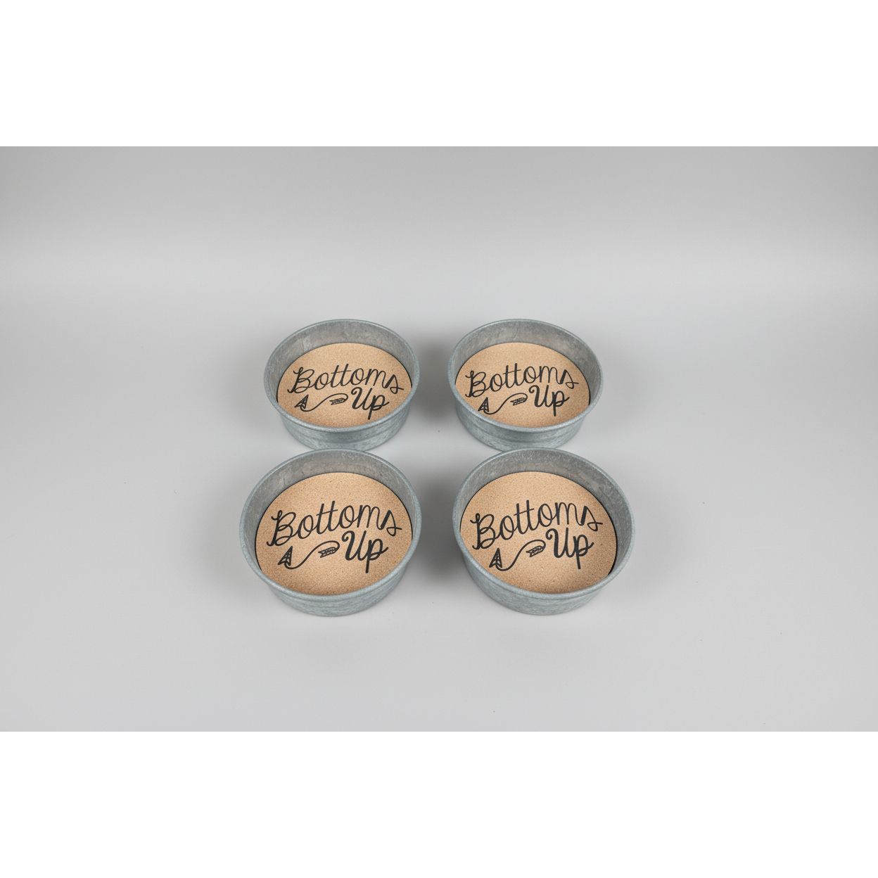 CTW Home Collection Set of Four Mason Jar Lid Coasters - Bottoms Up