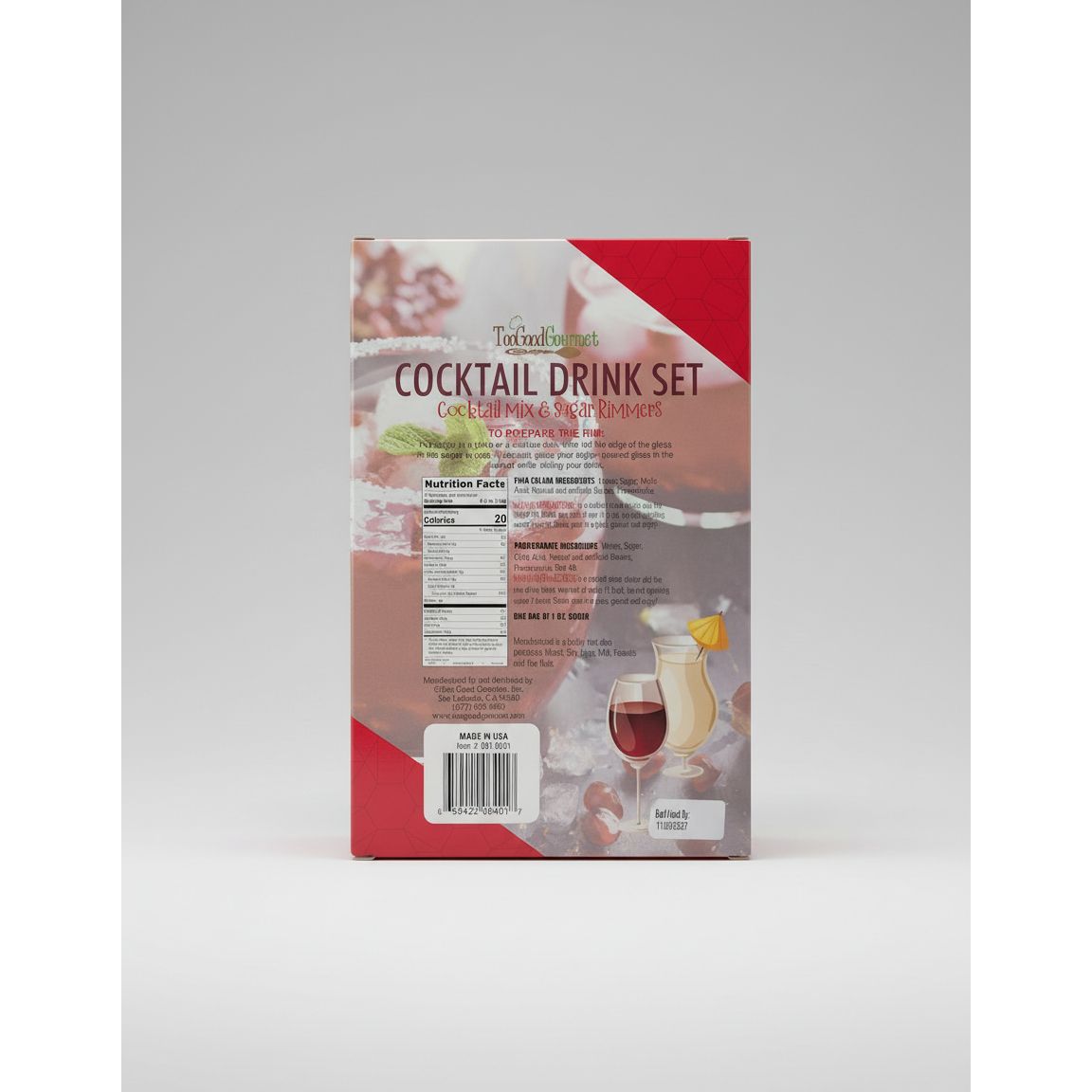 Too Good Gourmet Cocktail Drink Set Pina Colada & Pomegranate Daiquiri