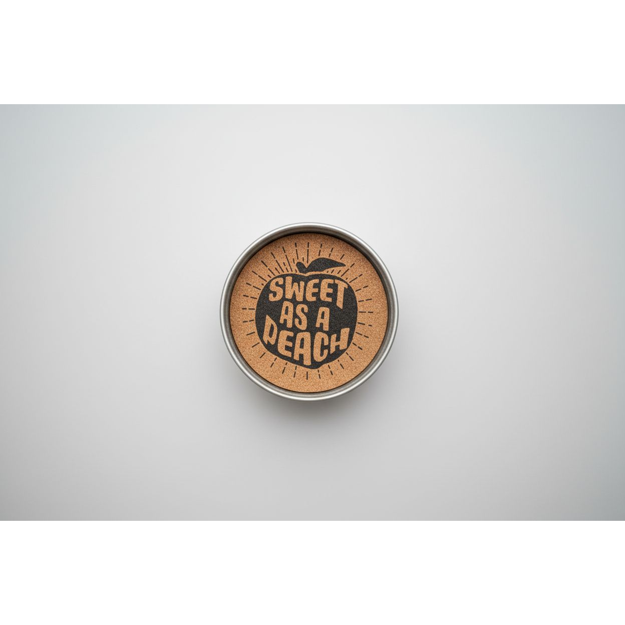 CTW   Four Mason Jar Lid Coasters - Sweet As A Peach