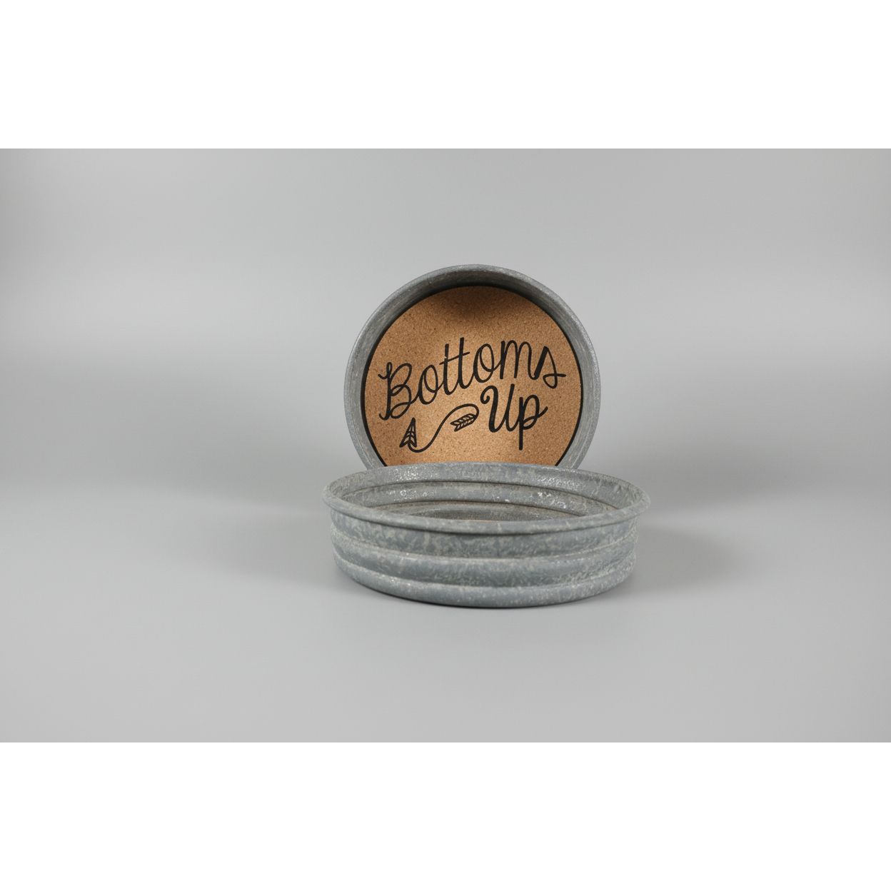 CTW Home Collection Set of Four Mason Jar Lid Coasters - Bottoms Up