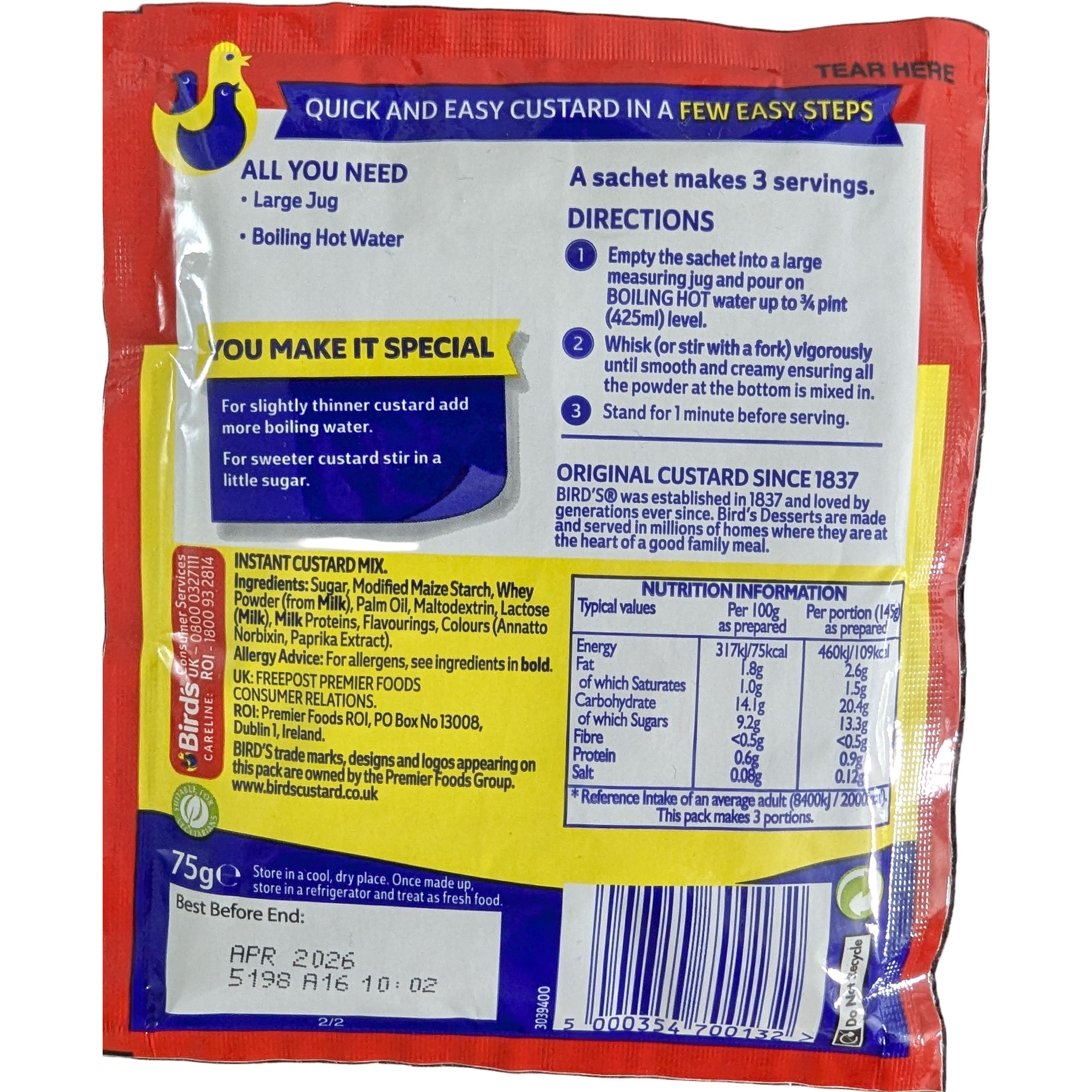 Bird's Instant Custard Sachet