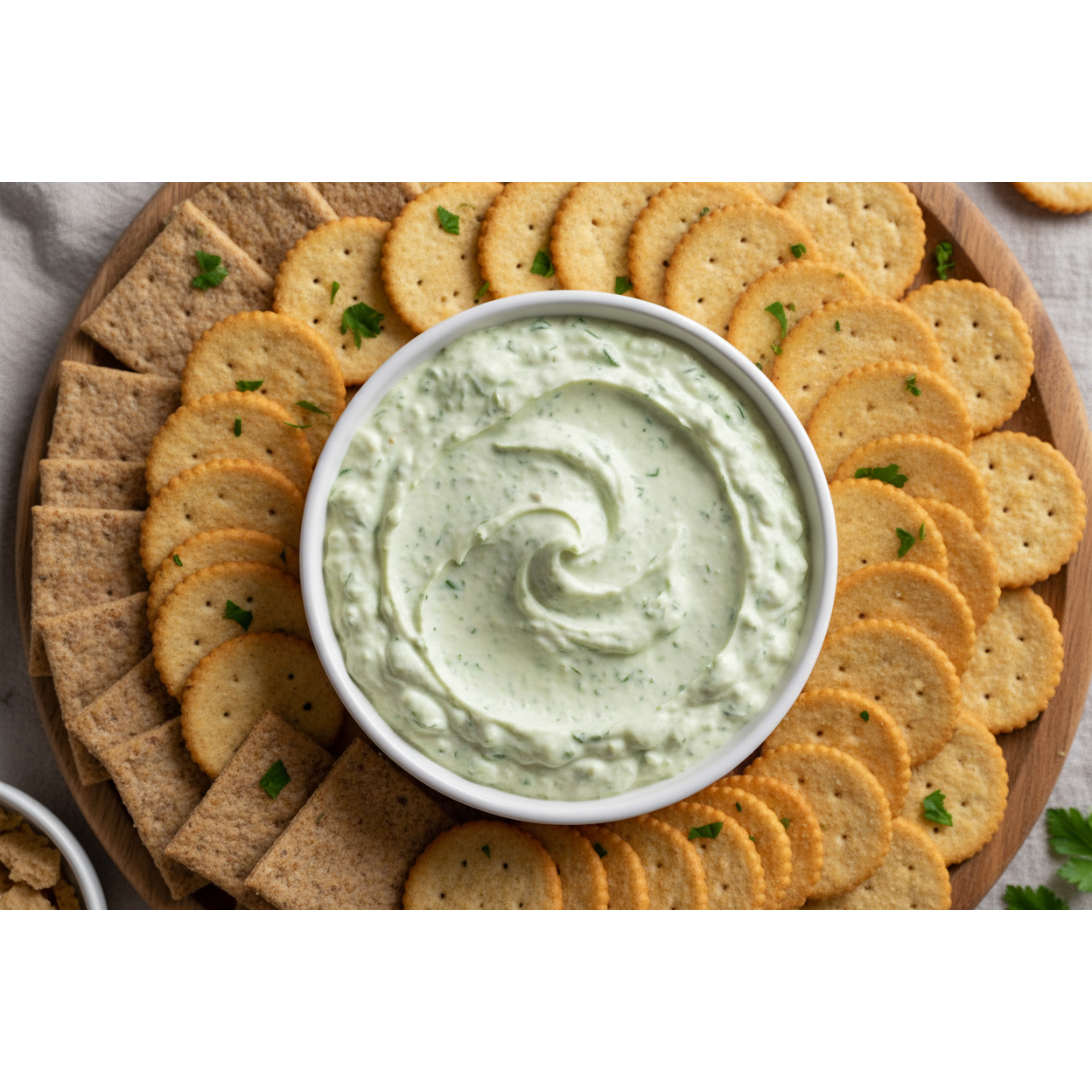 spinach dip mix made from packet with crackrs