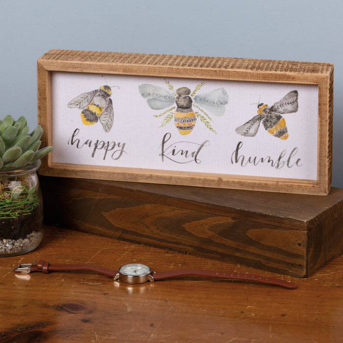 Primitives By Kathy Bee Happy Bee Kind Bee Humble Box Sign