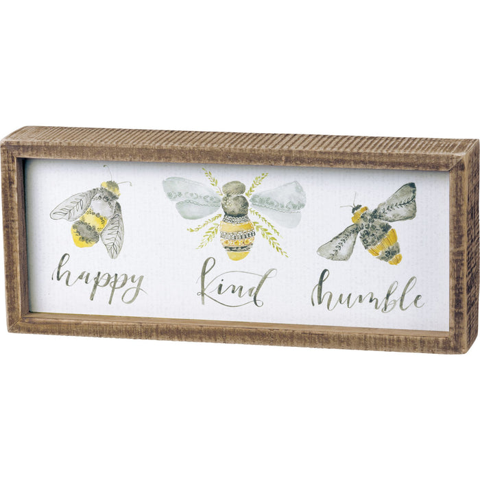 Primitives By Kathy Bee Happy Bee Kind Bee Humble Box Sign