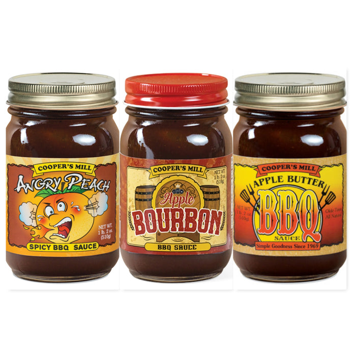 Cooper's Mill Barbecue Sauces Angry Peach Spicy Apple Butter and Apple Bourbon
