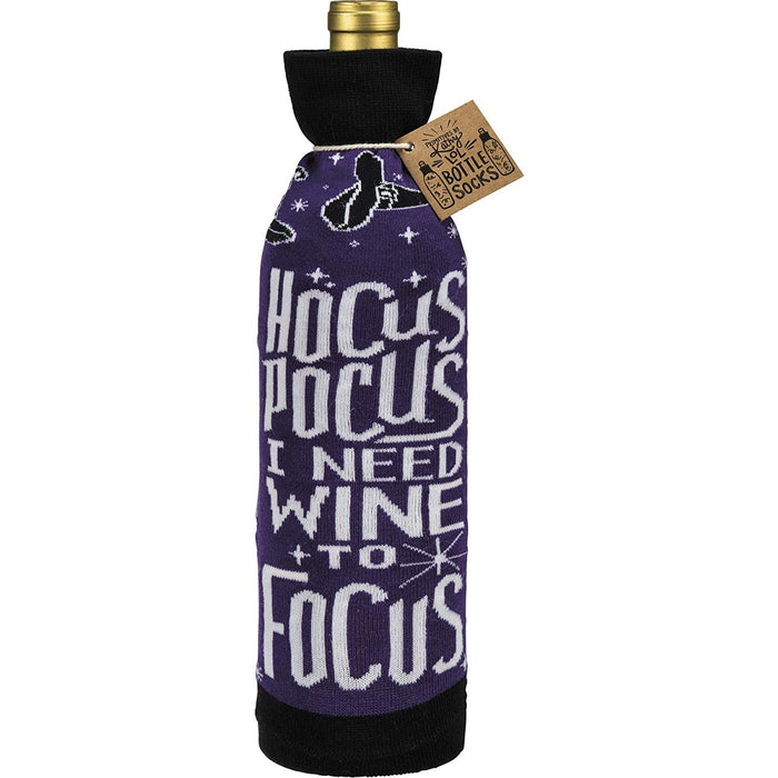 Primitives By Kathy Hocus Pocus I Need Wine To Focus Bottle Sock