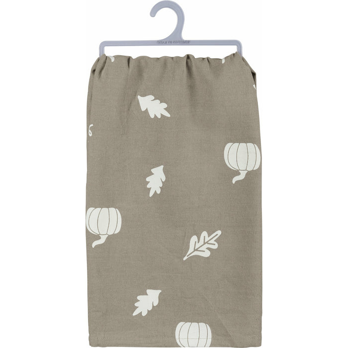 Primitives By Kathy Autumn Leaves and Pumpkin Please Kitchen Towel