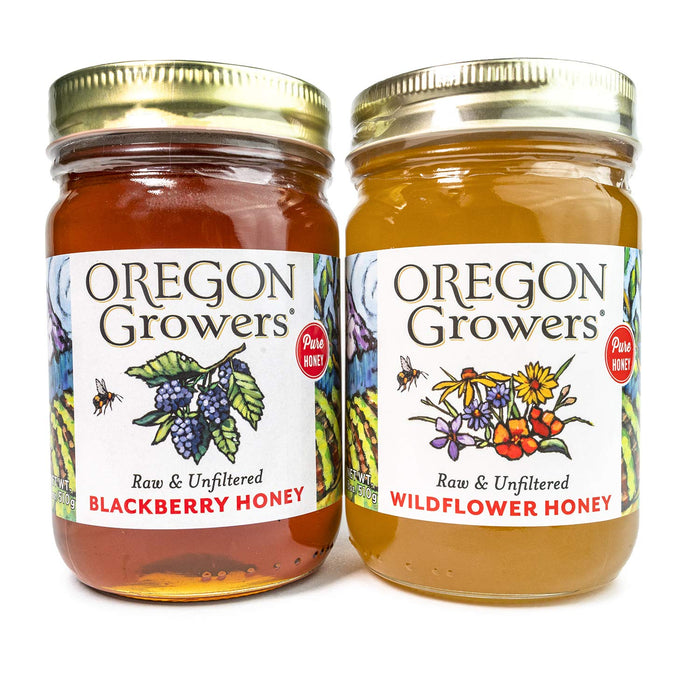 Oregon Growers Blackberry Honey and Wildflower Honey 2 Pack
