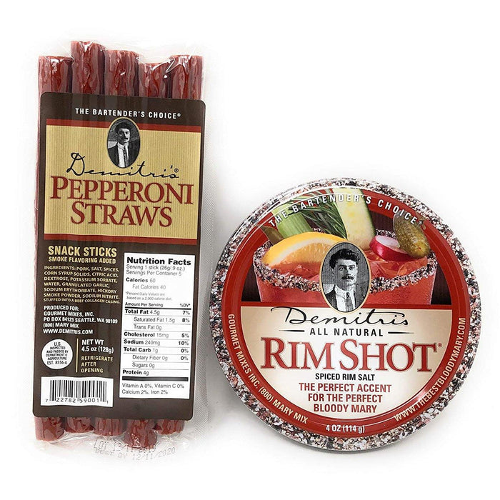 Demitri's - Pepperoni Straws and All Natural Spiced - Rim Shot | Specialty Food Items and Unique Gift Ideas for Everyone