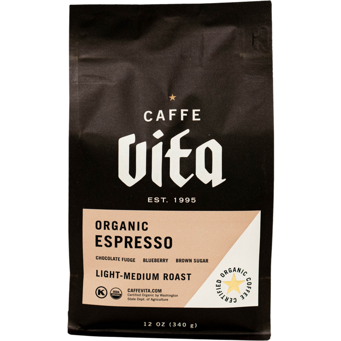 Caffe Vita Organic Espresso Whole Bean Coffee