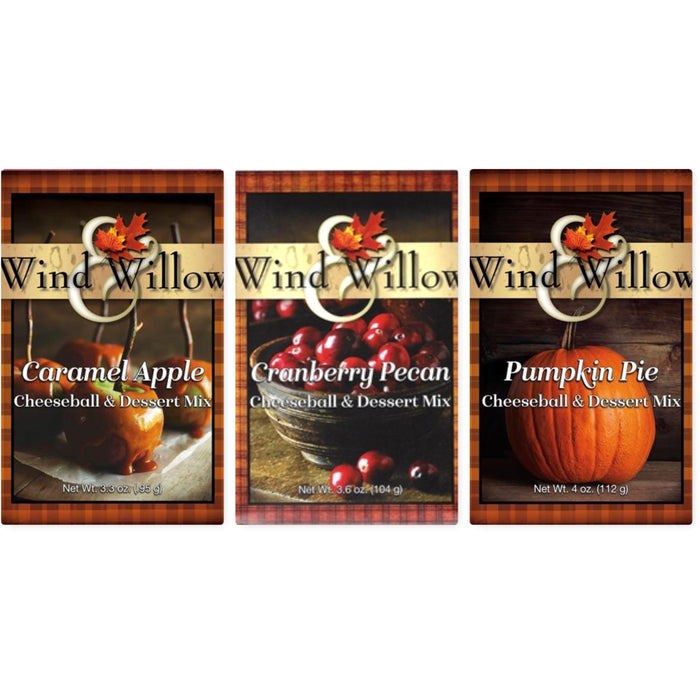 Wind & Willow Fall Trio Cheesecake Mixes  Caramel Apple. Cranberry Apple, Pumpkin Pie