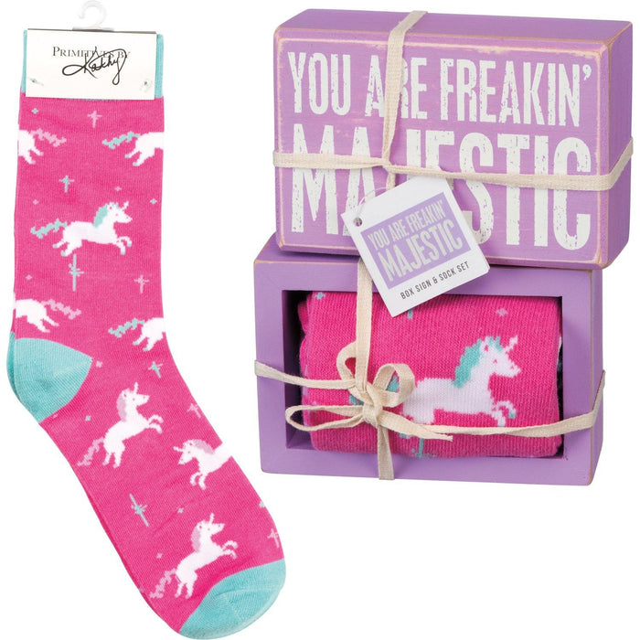 Primitives By Kathy - You Are Freakin Majestic - Box sign and Socks | Specialty Food Items and Unique Gift Ideas for Everyone