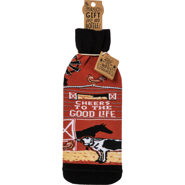 Primitives By Kathy Bottle Socks Cheers To The Good Life Wine Bottle Cover