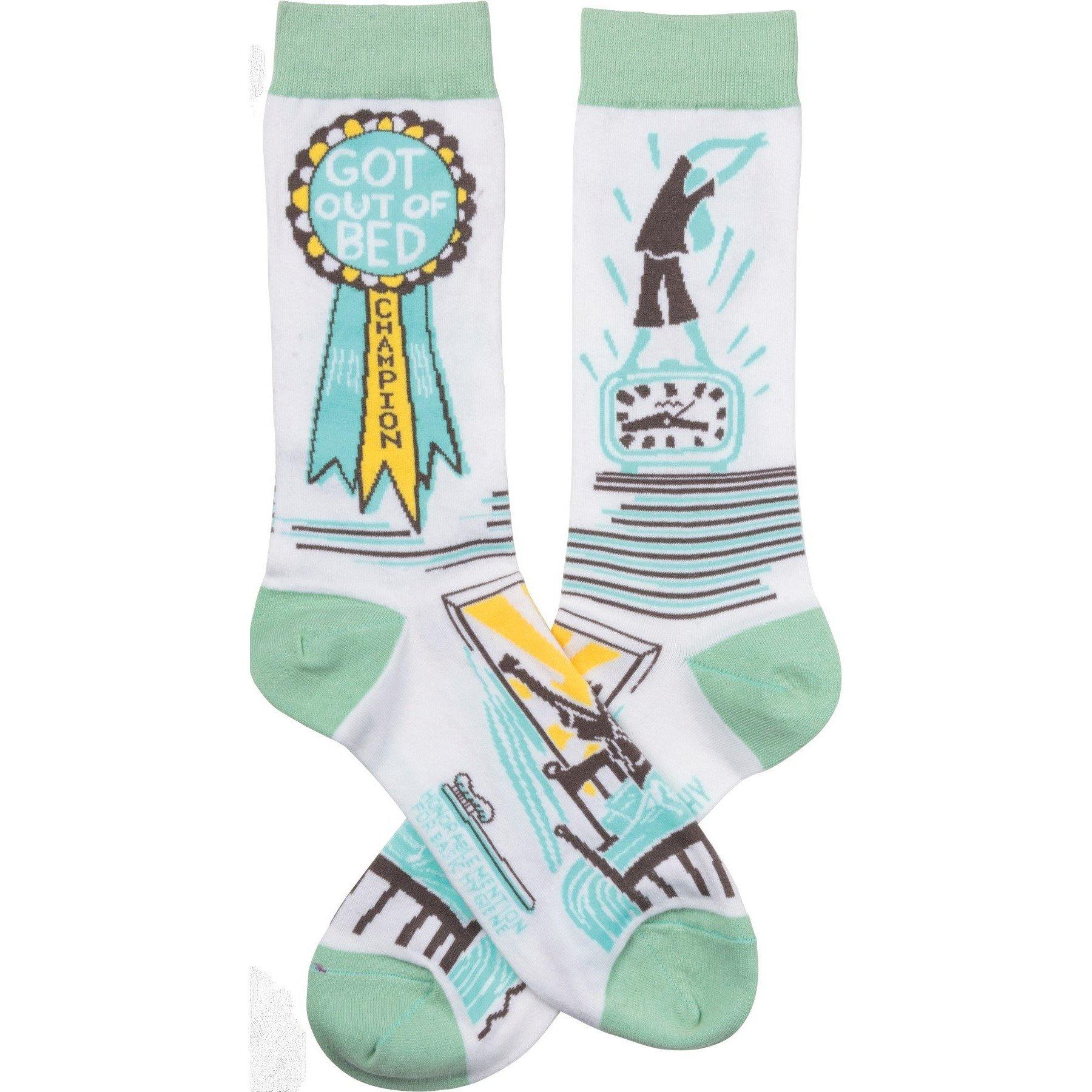 Primitives By Kathy - Got Out Of Bed Champion - Socks | Specialty Food Items and Unique Gift Ideas for Everyone