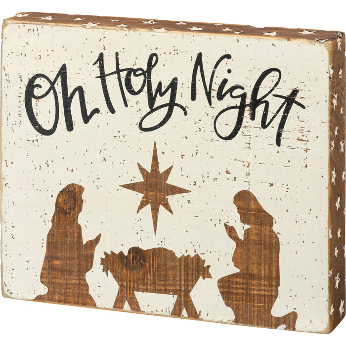 Primitives By Kathy "Oh Holy Night" Block Sign