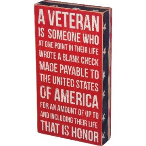 Primitives By Kathy A Veteran Is...Box Sign