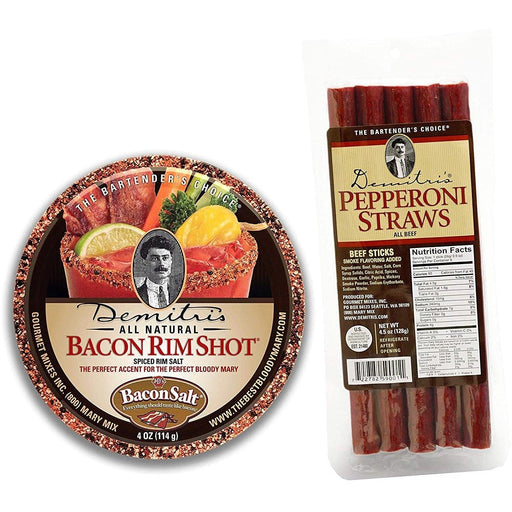 Demitri's - Pepperoni Straws and Bacon Rims Shot - Salt | Specialty Food Items and Unique Gift Ideas for Everyone