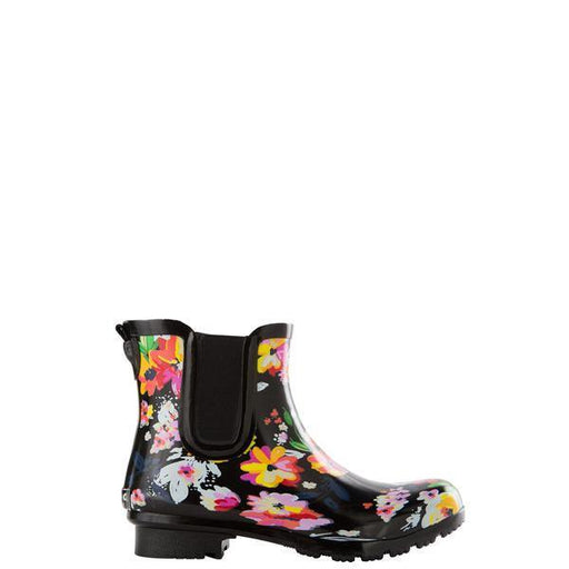 Roma Chelsea Black Floral Women's Rain Boots | Specialty Food Items and Unique Gift Ideas for Everyone