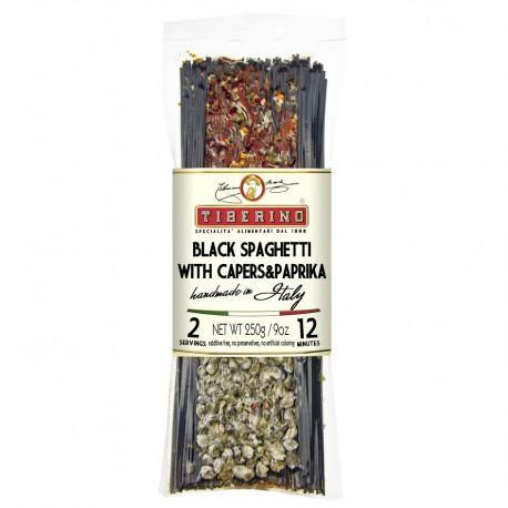 Tiberino - Italian One Pot - Black Spaghetti with Capers and Paprika | Specialty Food Items and Unique Gift Ideas for Everyone