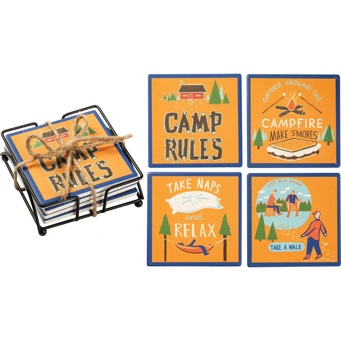 Primitives By Kathy Camp Rules Coaster Set