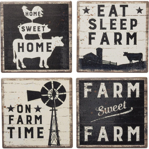 Primitives By Kathy - Farm Sweet Farm - Coaster Set | Specialty Food Items and Unique Gift Ideas for Everyone
