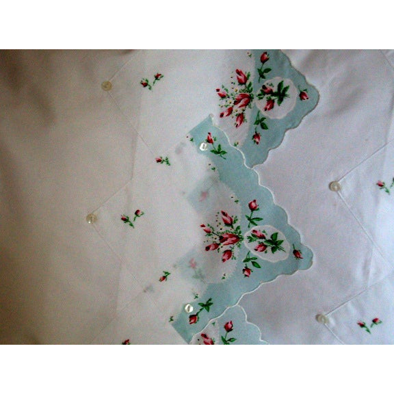 LuRay Tiffany Aqua Cameo Rose Hankie Pillowcase