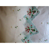 LuRay Tiffany Aqua Cameo Rose Hankie Pillowcase